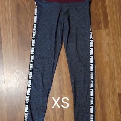 Victoria's Secret Pink XS Leggings - Grey Black Burgundy - women's pants bottoms